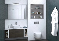 Акватон Столешница под раковину Брук 100 (20+60+20) белая – фотография-3